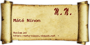 Máté Ninon névjegykártya